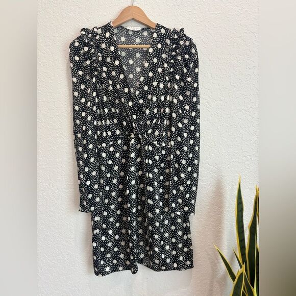NWT Sandro Roxane Faux Wrap Polka Dot Dress Size 36 / Small - Picture 3 of 6